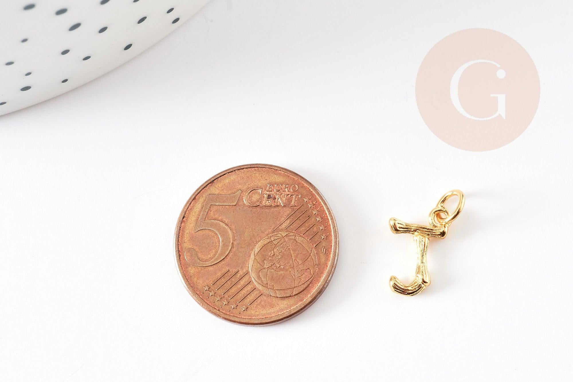 Gingerlily Pendentifs G9173 Breloque lettre bambou doré 12mm
