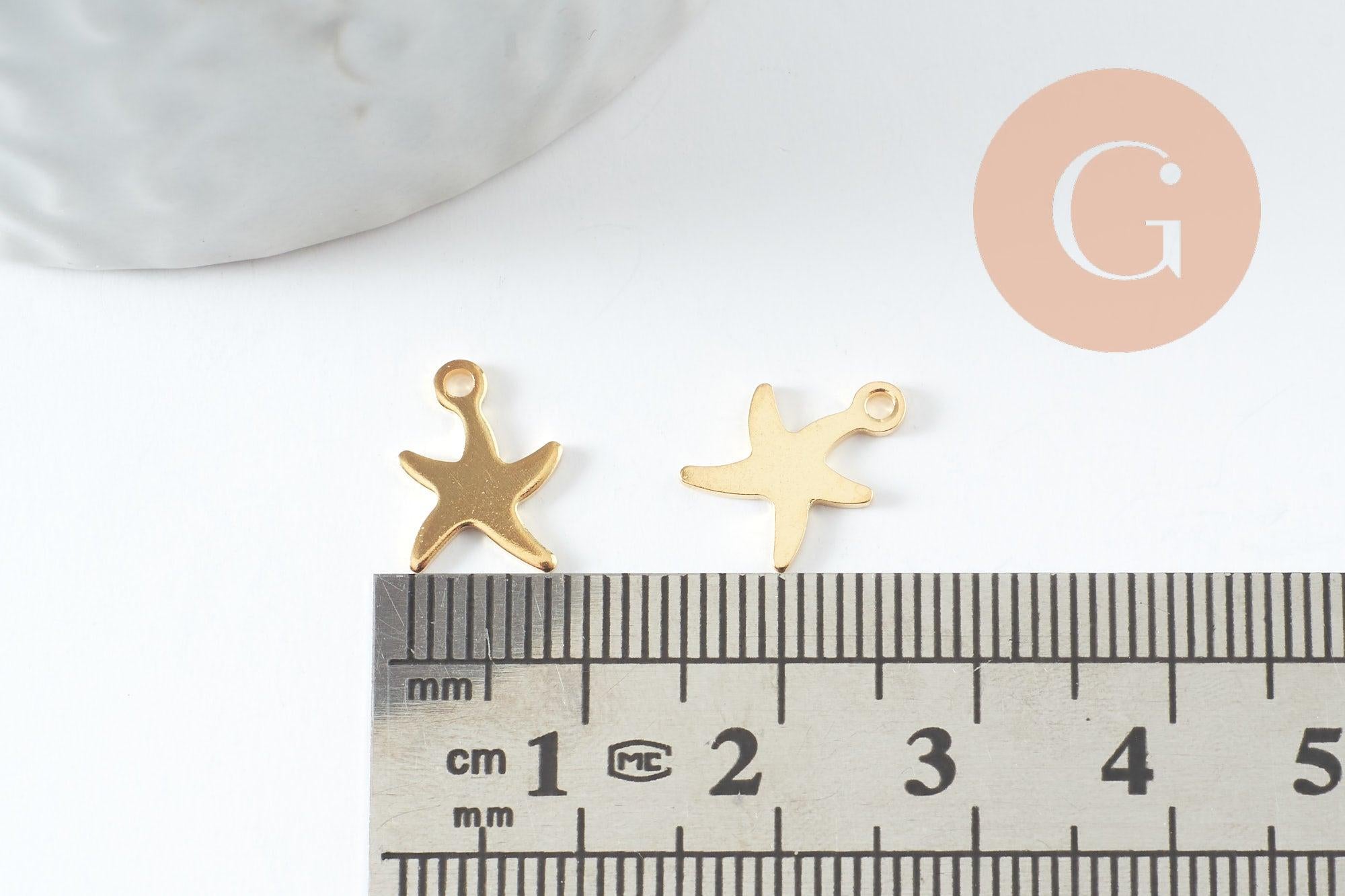 Gingerlily pendentif étoile de mer acier doré 11mm x5