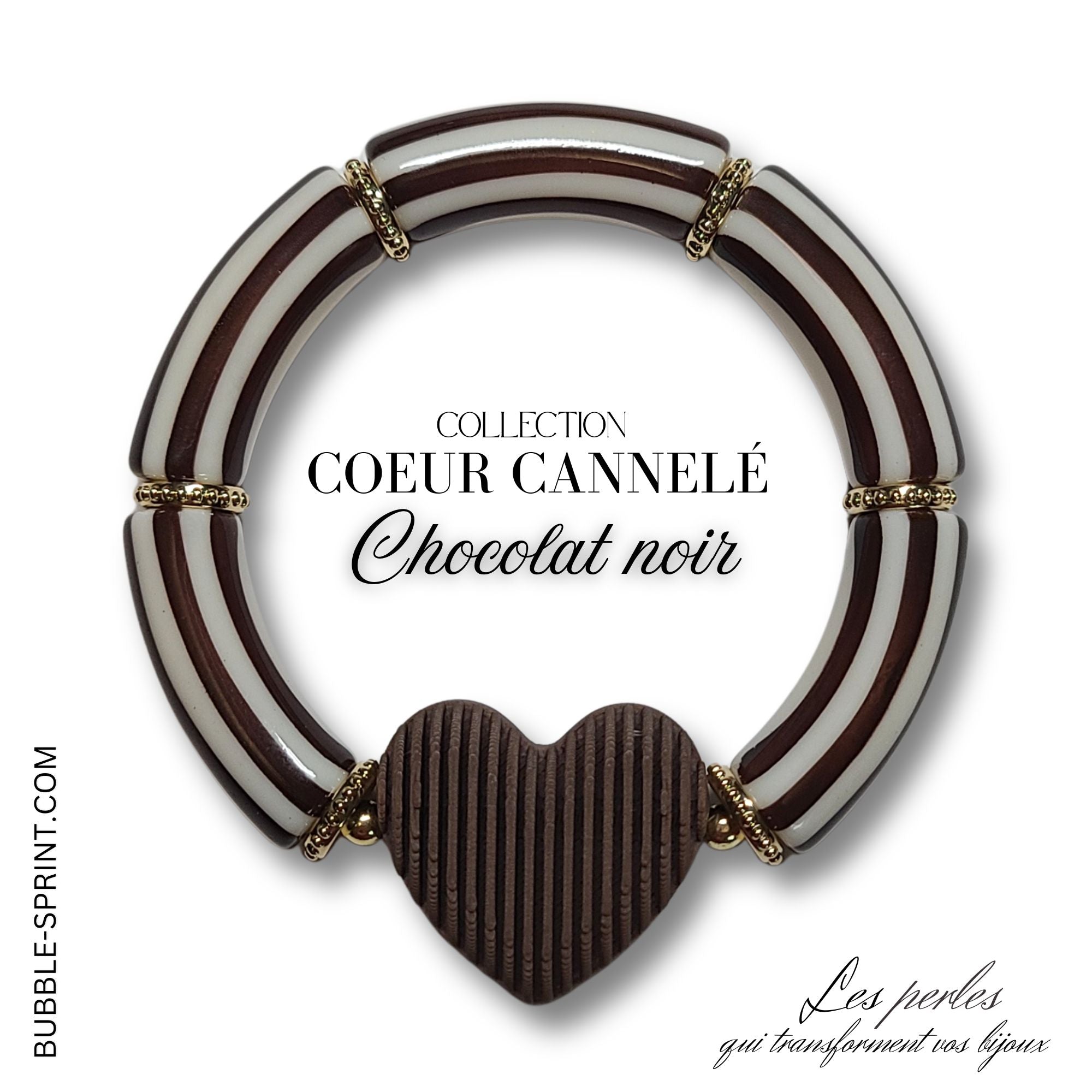ARTSHOP Cœurs cannelés bracelet chocolat kit élastique