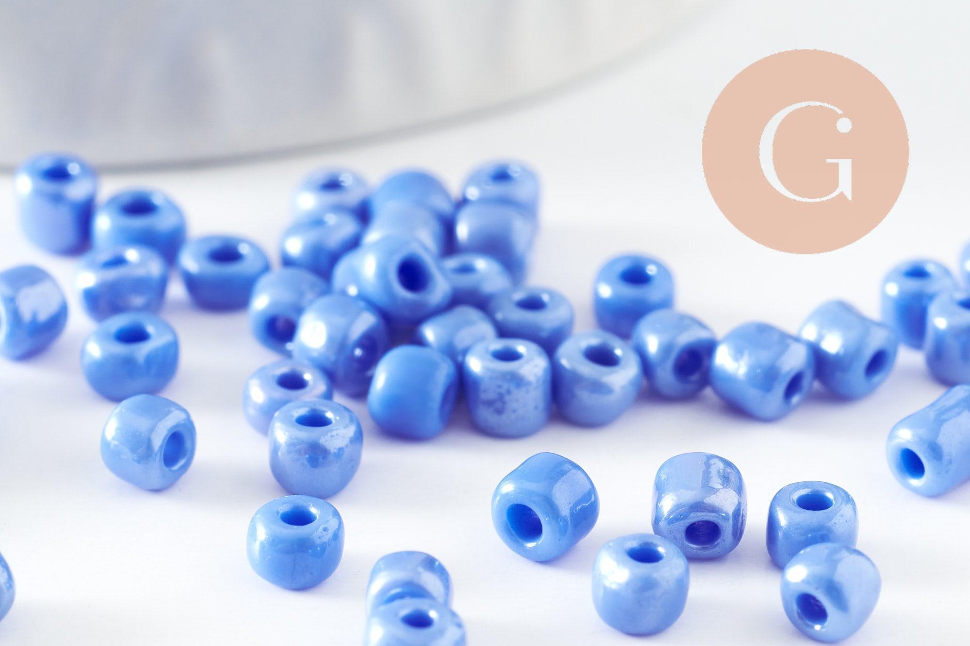 Gingerlily Perles DIY rocaille bleu tendre 4mm 10g
