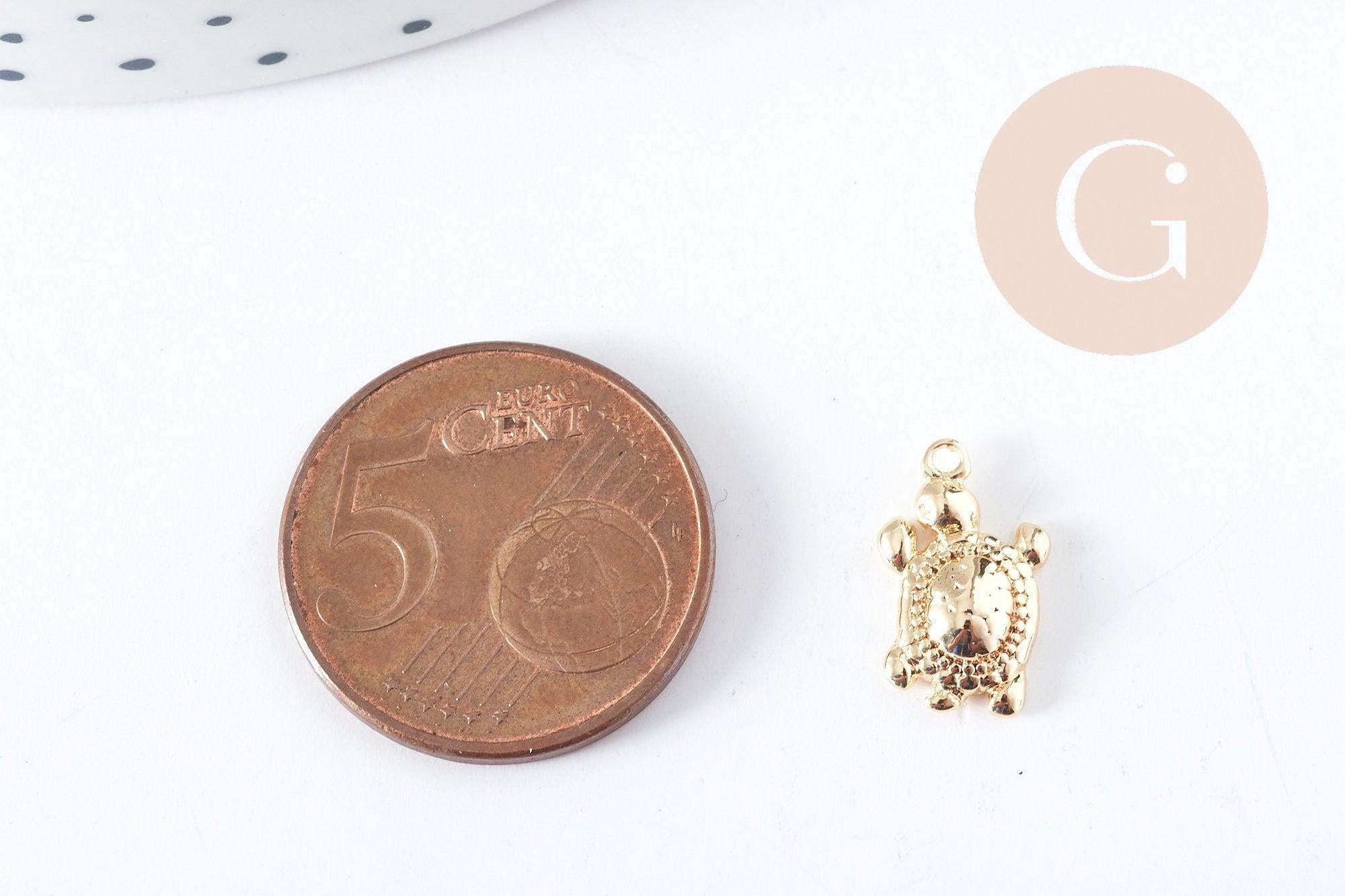 Gingerlily Pendentifs DIY breloque tortue laiton doré 14,5mm