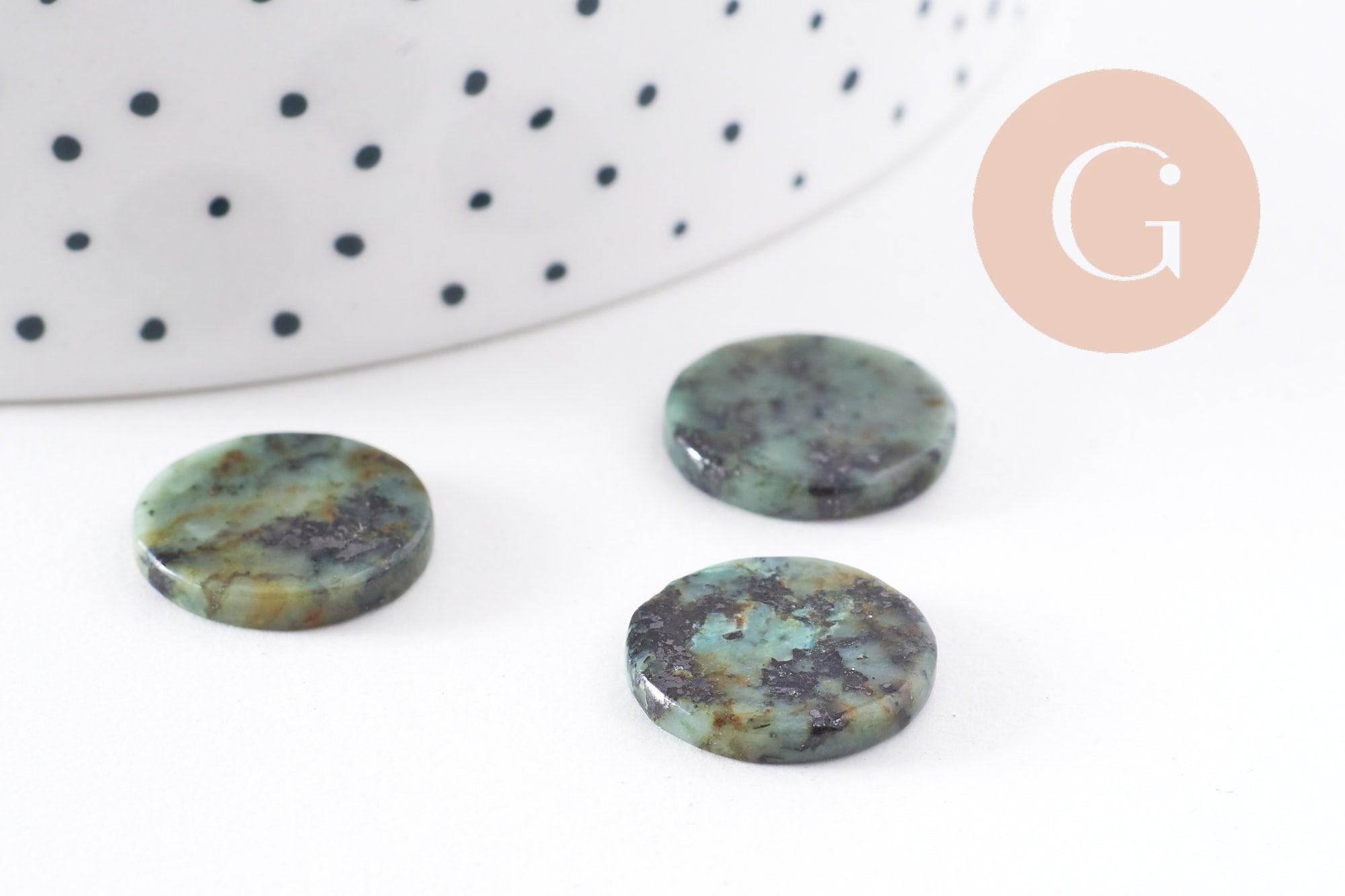 Gingerlily Cabochon disque turquoise africaine 15 mm