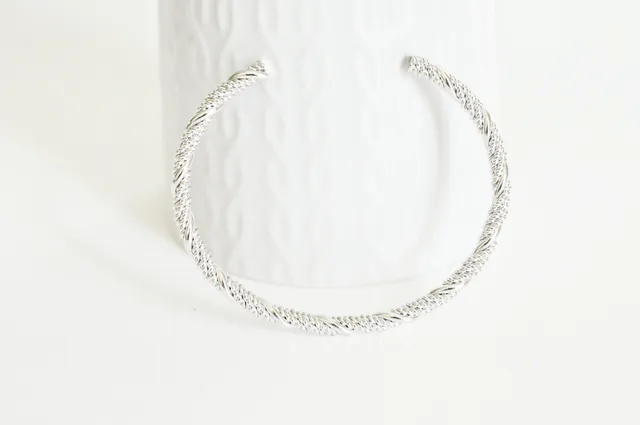 Gingerlily bracelet jonc réglable G2586 or blanc tressé