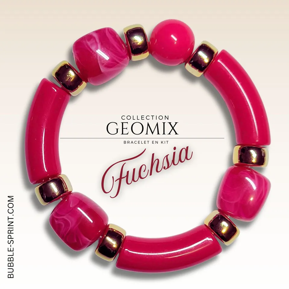 ARTSHOP GEOMIX Fuchsia kit bracelet complet perles géométriques