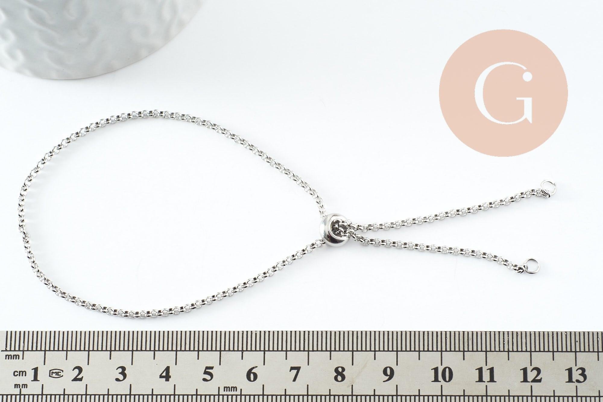 Gingerlily Apprêts G9492 base bracelet acier platine 30,5 cm
