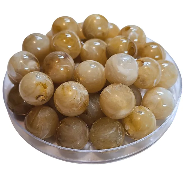 ARTSHOP Boules 16MM 379 perles Beige marbré 16mm x15