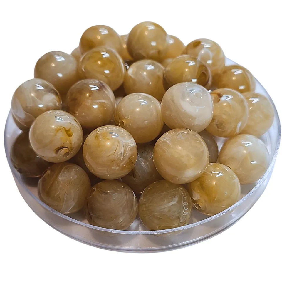 ARTSHOP Boules 16MM 379 perles Beige marbré 16mm x15