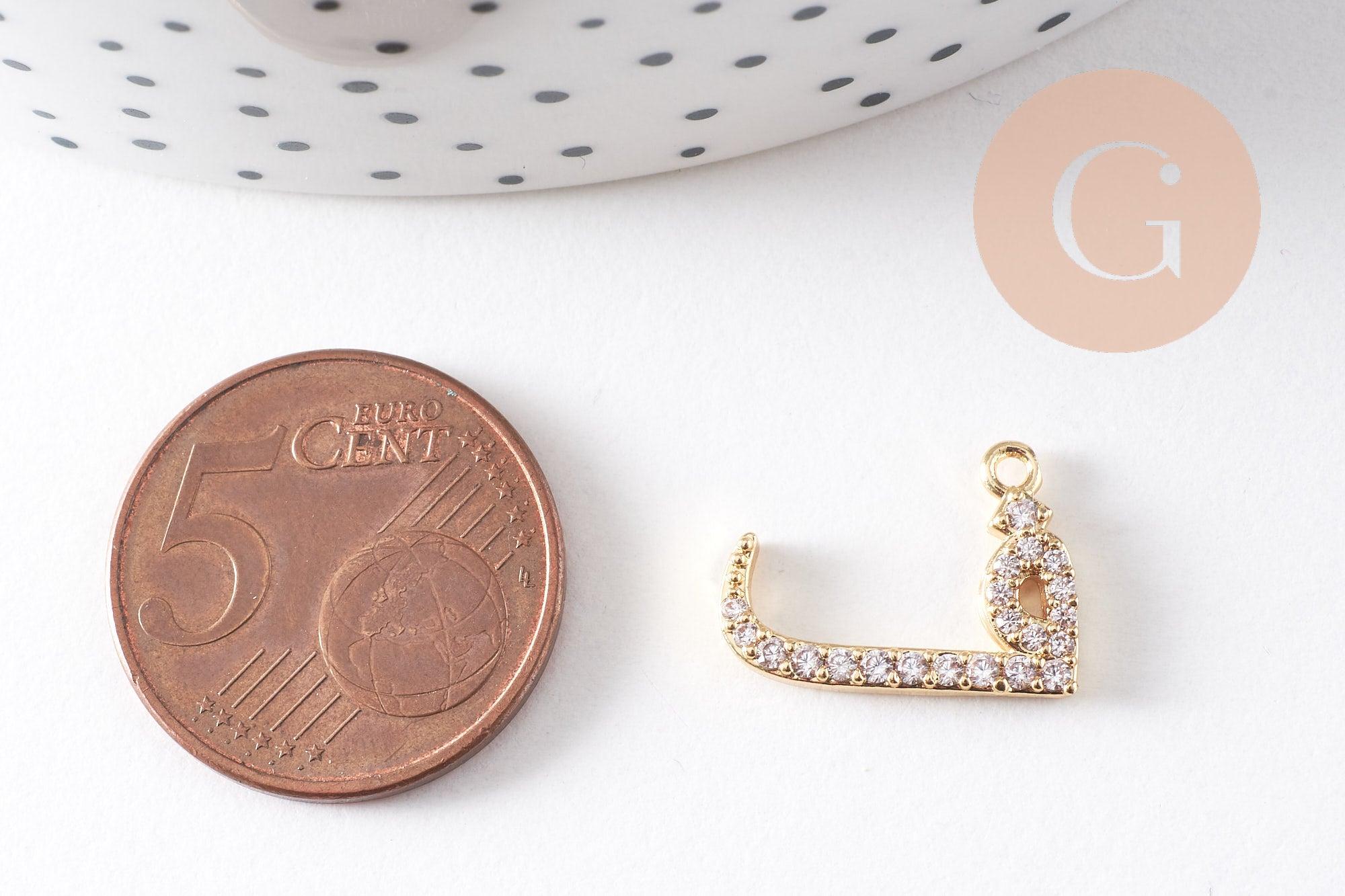 Gingerlily pendentif lettre arabe cristal 18K x1