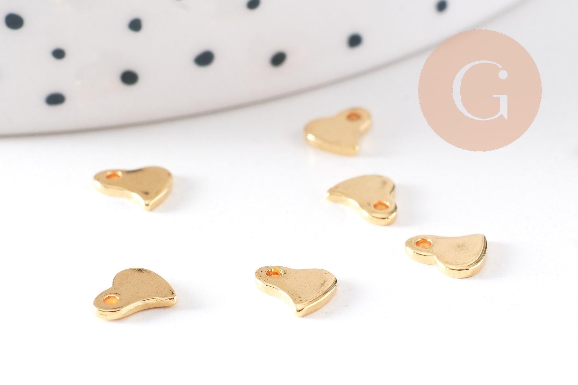 Gingerlily Pendentifs breloque coeur doré 6 mm x10