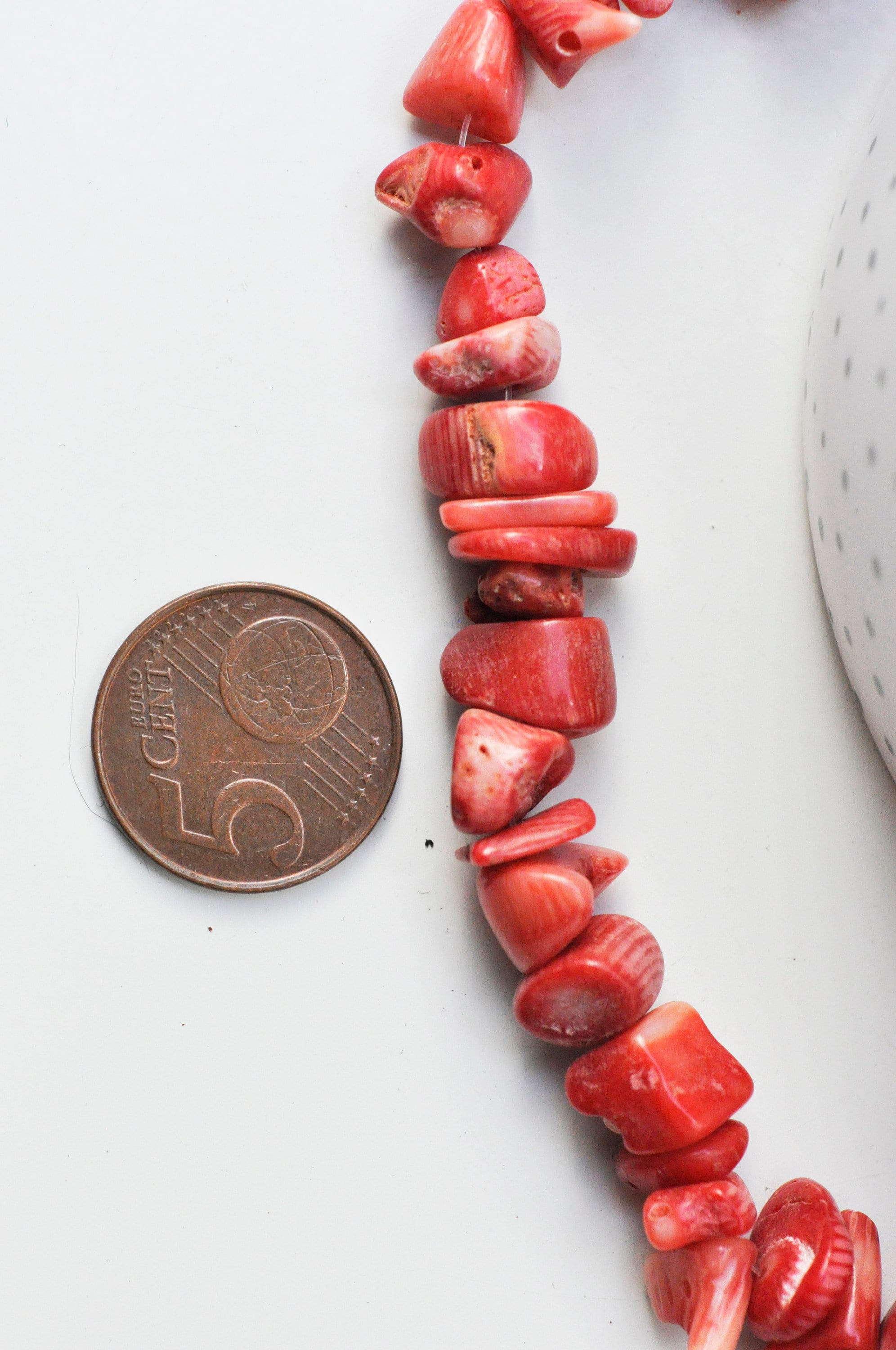 Gingerlily G4067 perle chips corail rouge fil 160 perles