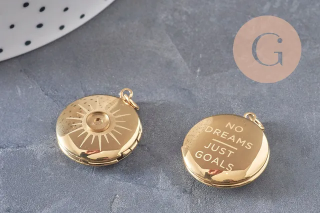 Gingerlily G10972 locket soleil acier doré 23 mm