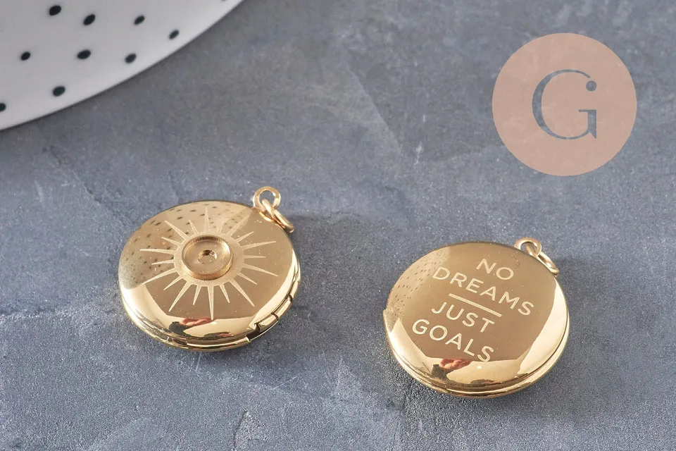Gingerlily G10972 locket soleil acier doré 23 mm