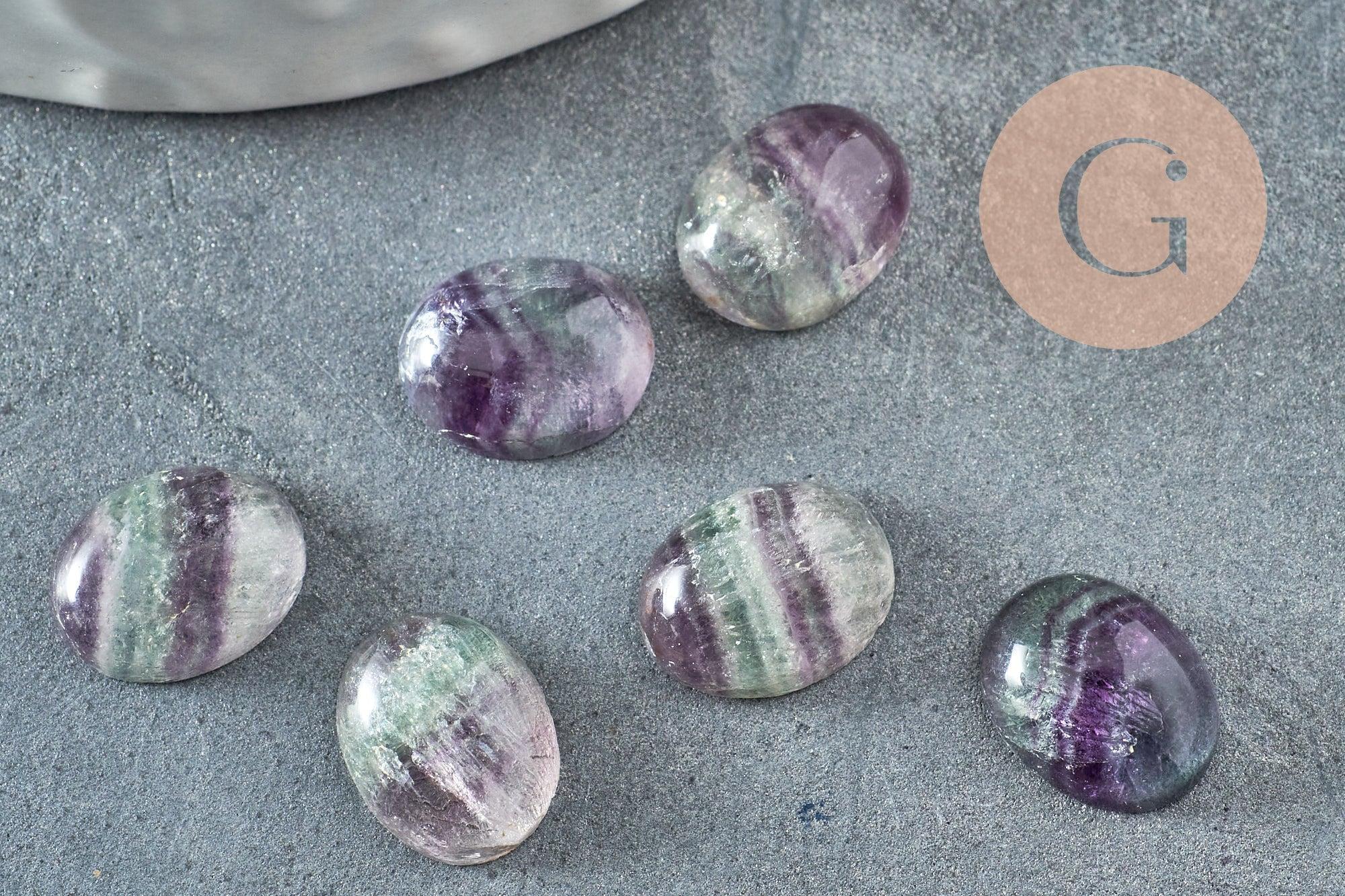 Gingerlily Cabochon ovale fluorite naturelle 10,5x8mm x1