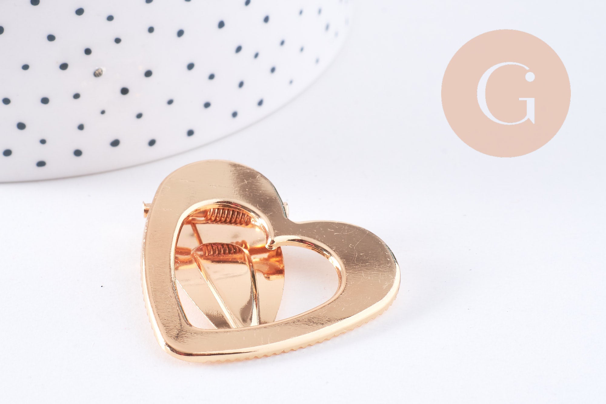 Gingerlily G10688 support barrette coeur zamac doré 40 mm
