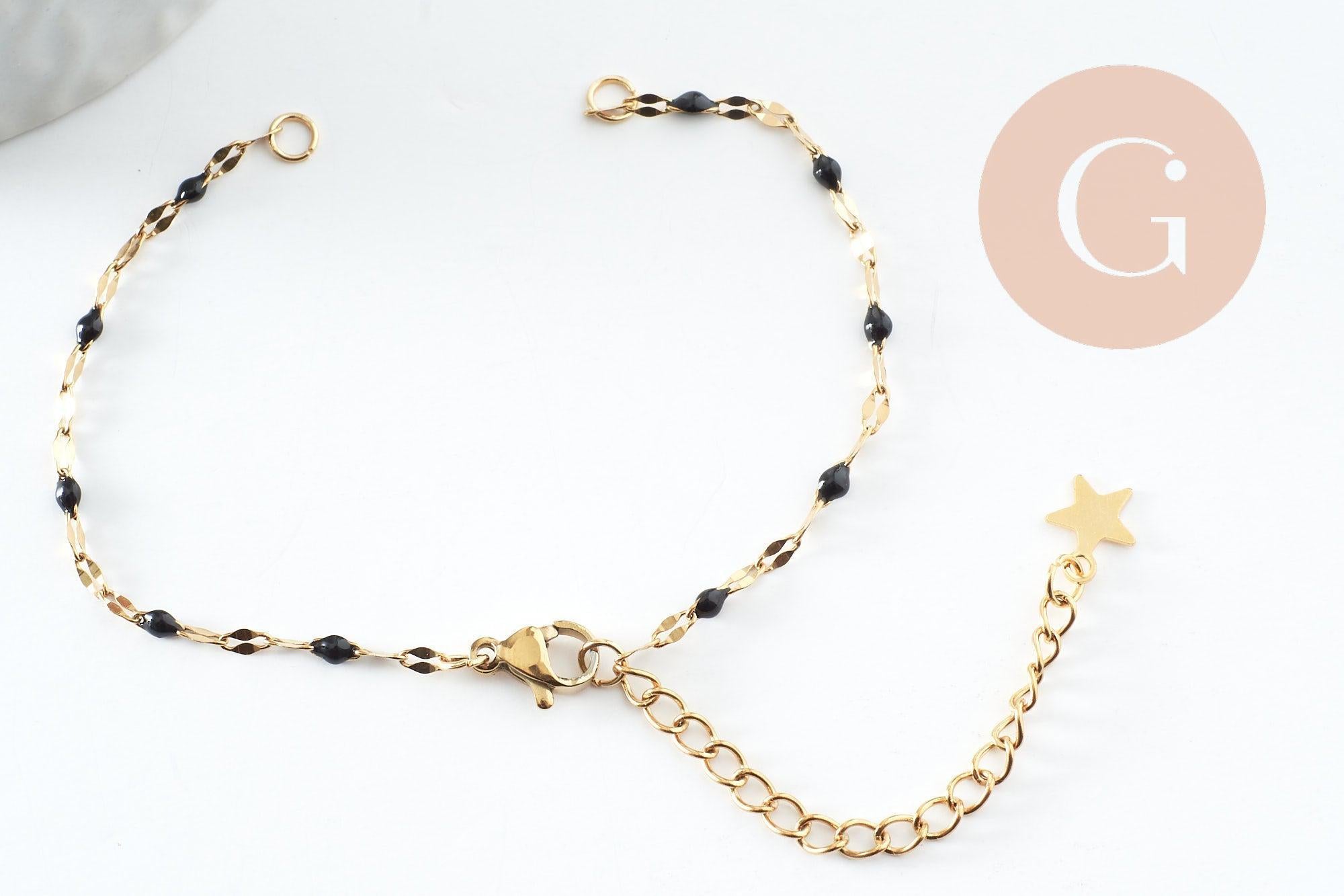 Gingerlily Apprêts Base bracelet acier doré G9592 16,2cm