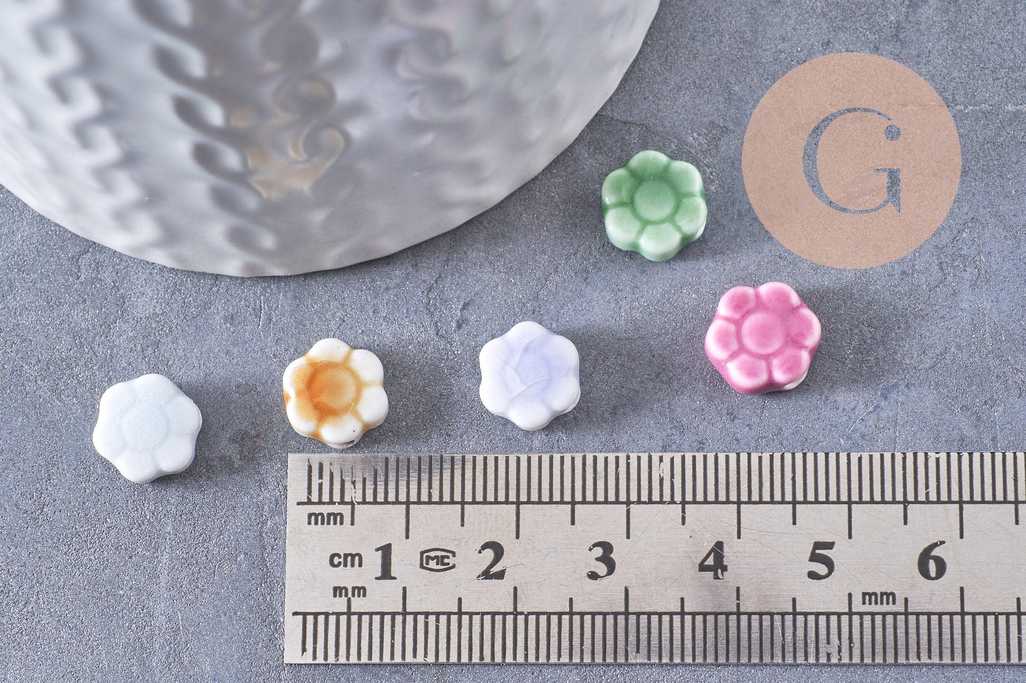 Gingerlily G10281 perles fleur porcelaine multicolore 10mm x5