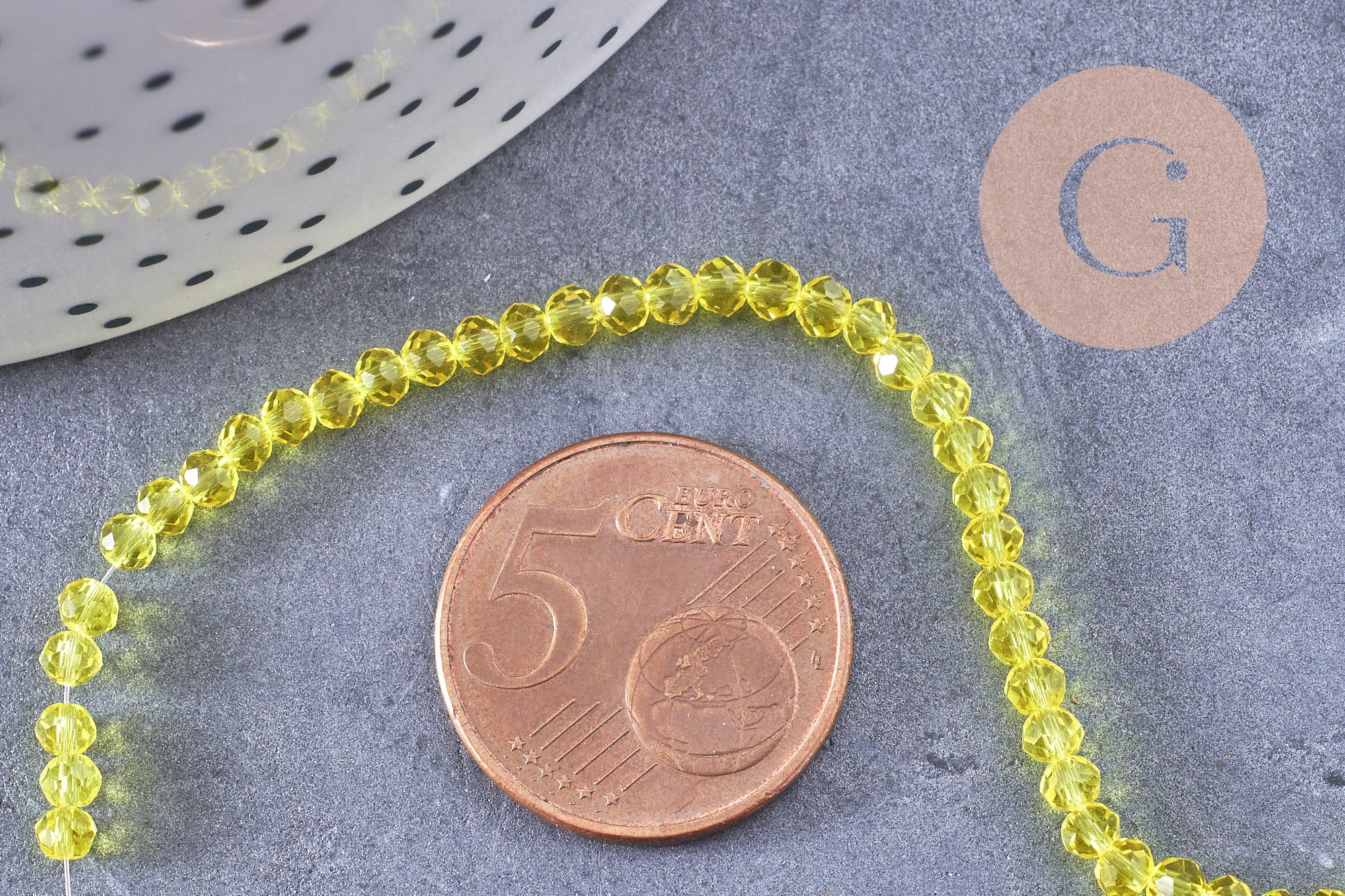 Gingerlily Perles Abacus Cristal Jaune 2.9mm Fil 35cm