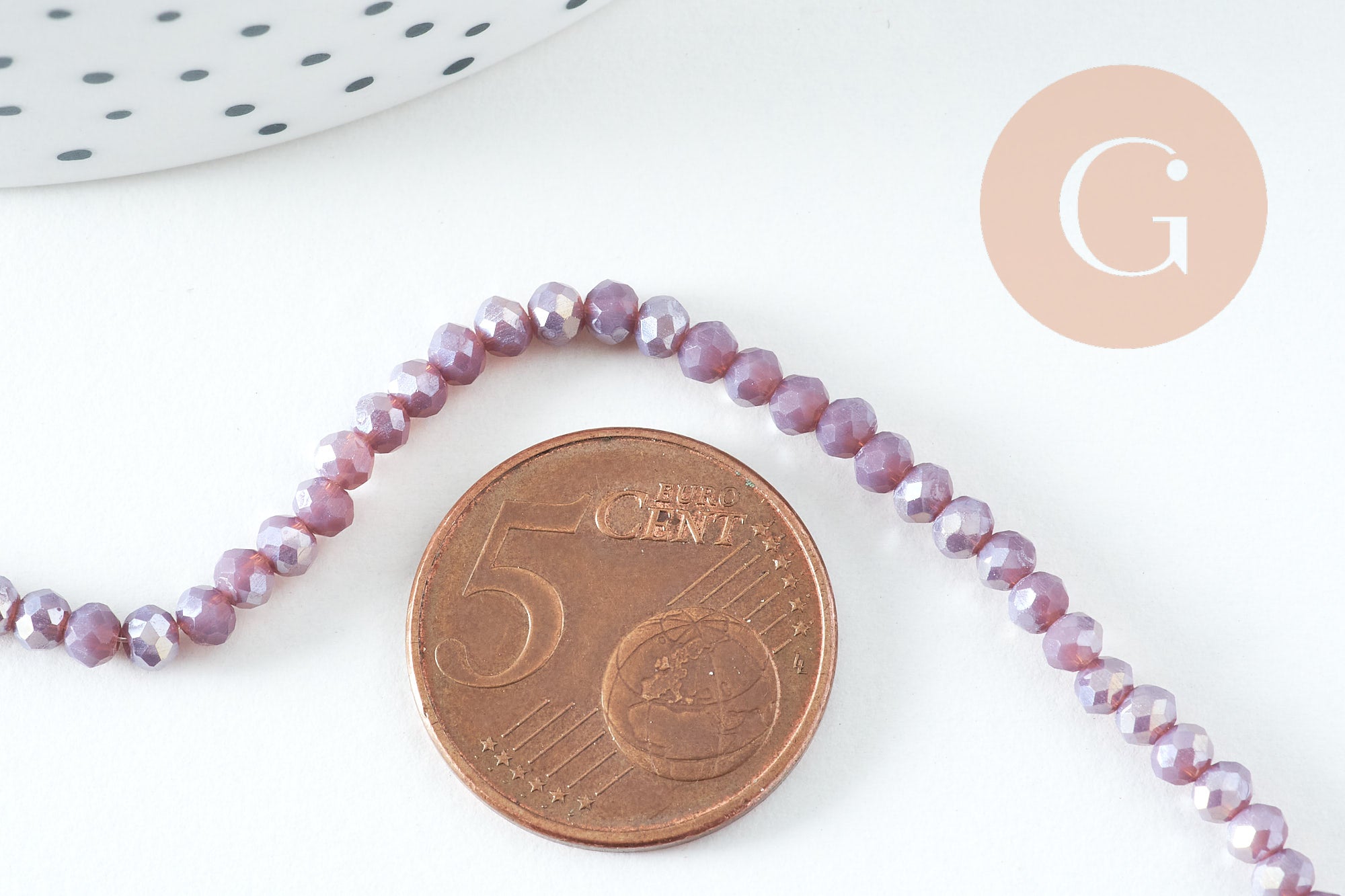 Gingerlily G10726 perles abacus lilas irisé 34cm