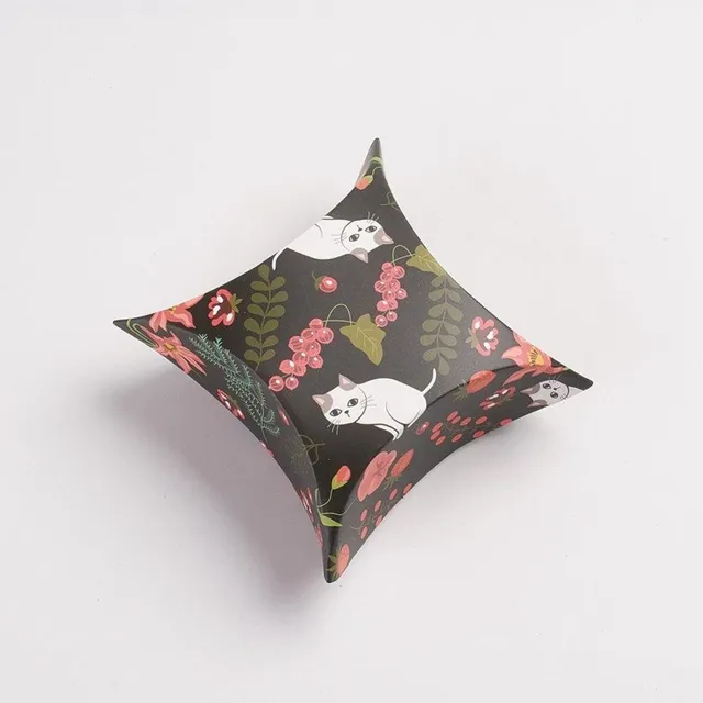 Gingerlily Pochette carton noire chat 8,3x8,4cm x10