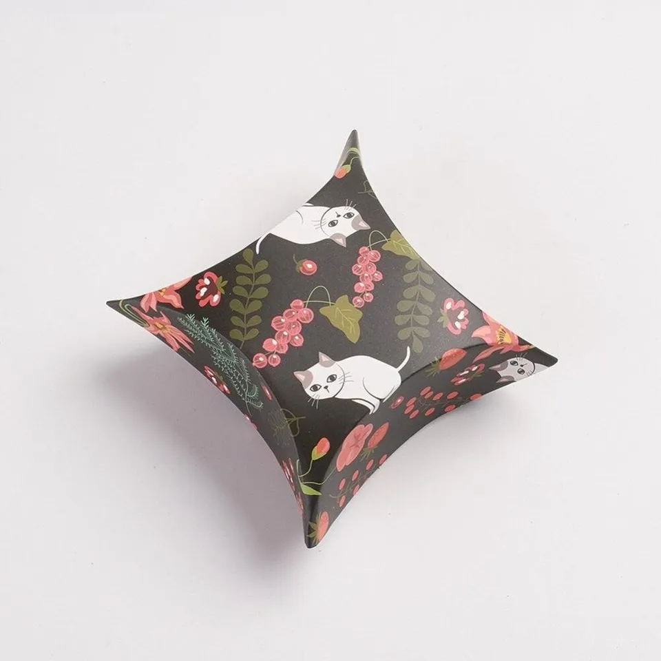 Gingerlily Pochette carton noire chat 8,3x8,4cm x10