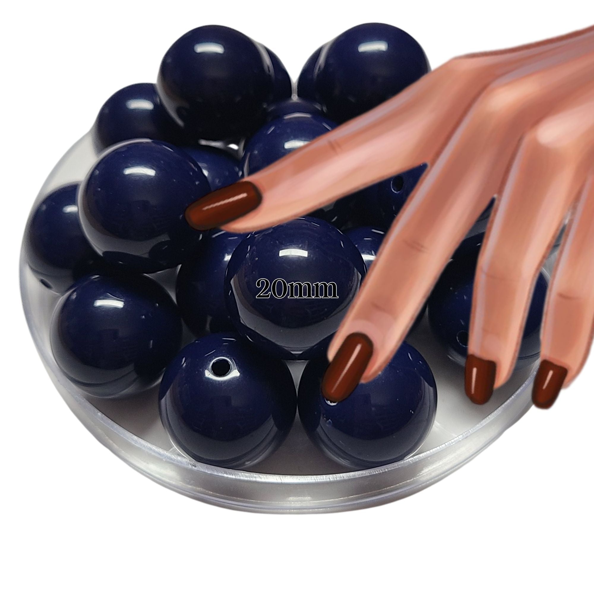 ARTSHOP Boules 20 mm Bleu marine brillante x1 perle