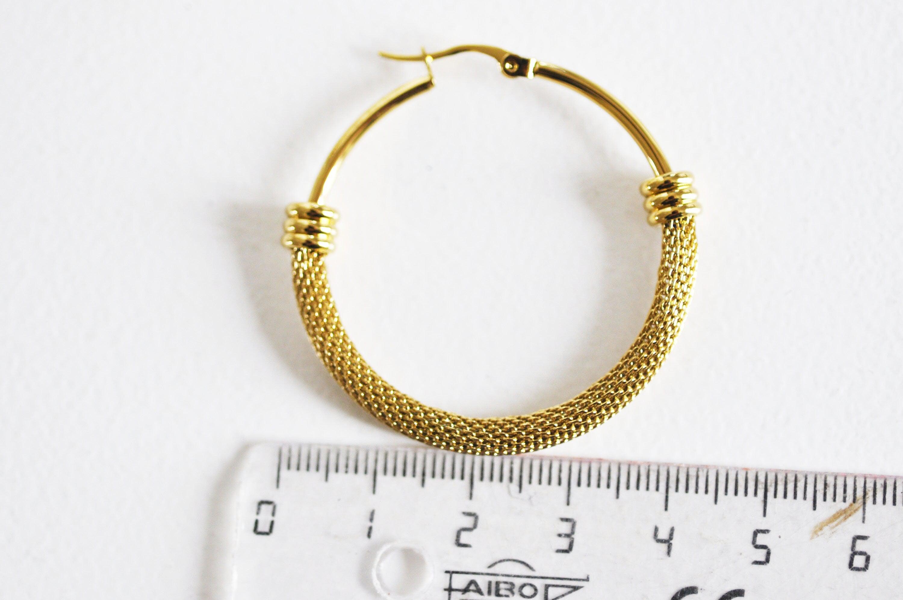 Gingerlily Accessoires G72 créoles maille acier doré 44.5mm paire