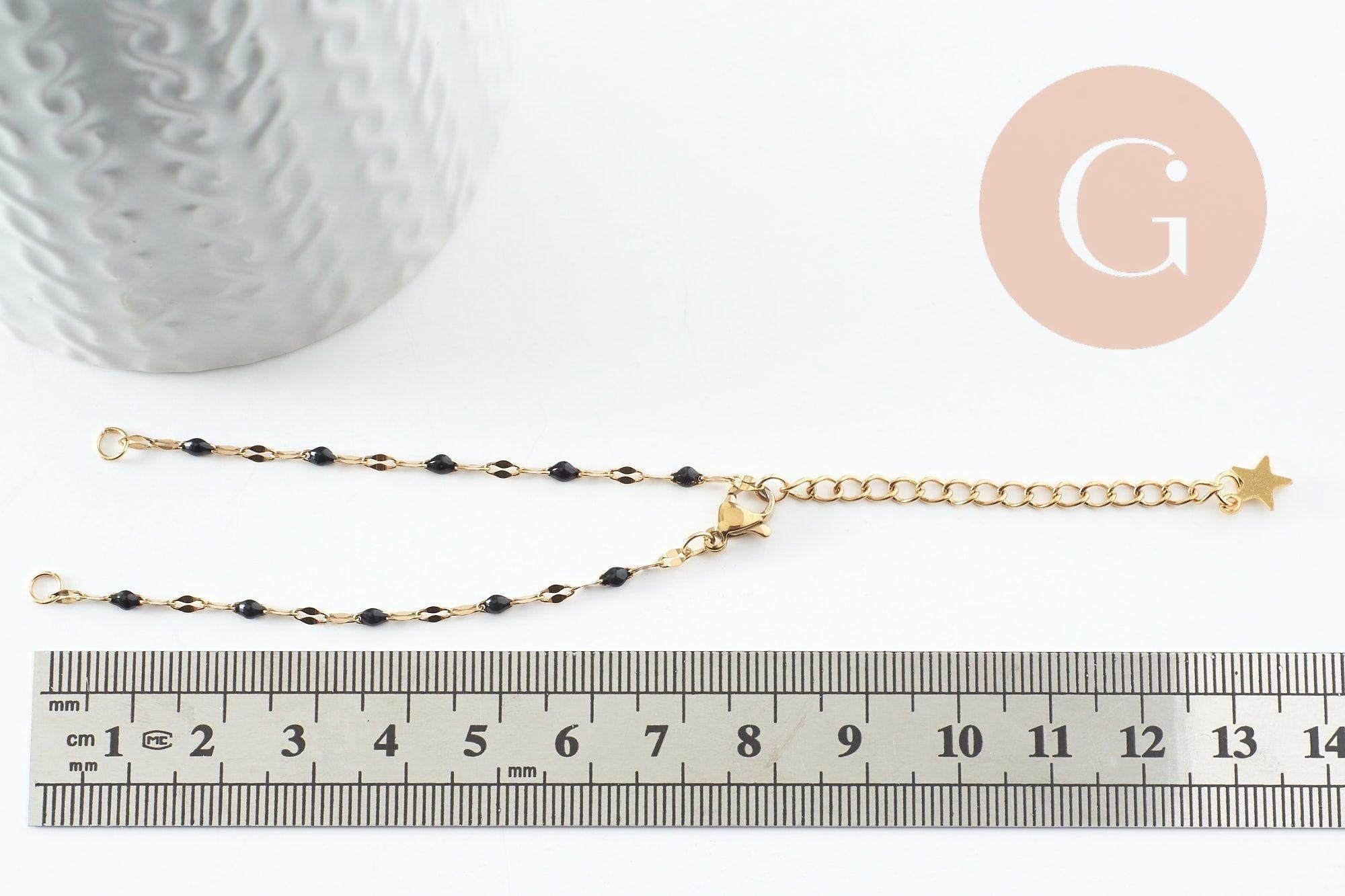 Gingerlily Apprêts Base bracelet acier doré G9592 16,2cm