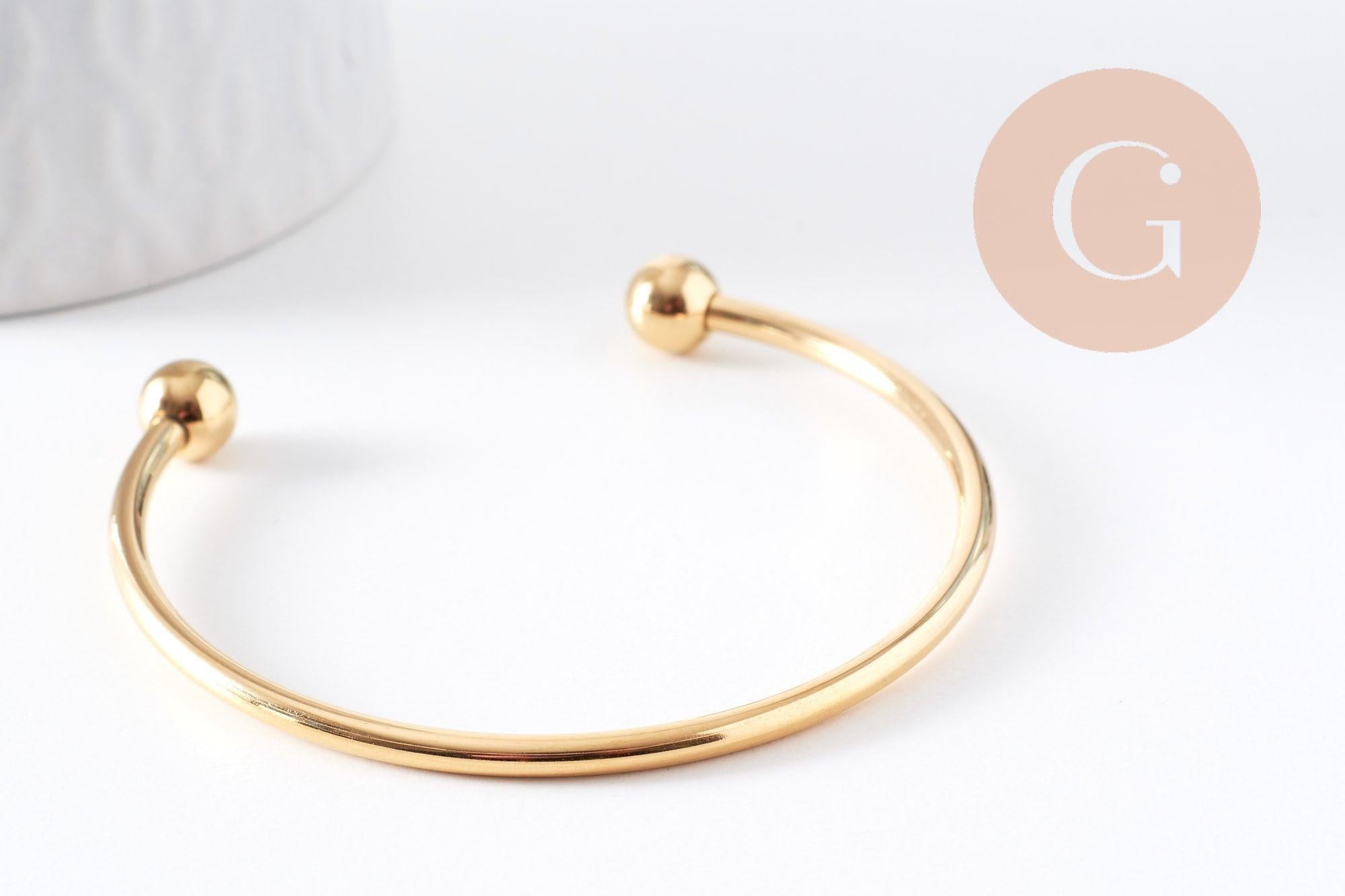 Gingerlily G10311 bracelet jonc ouvert doré 60mm x1