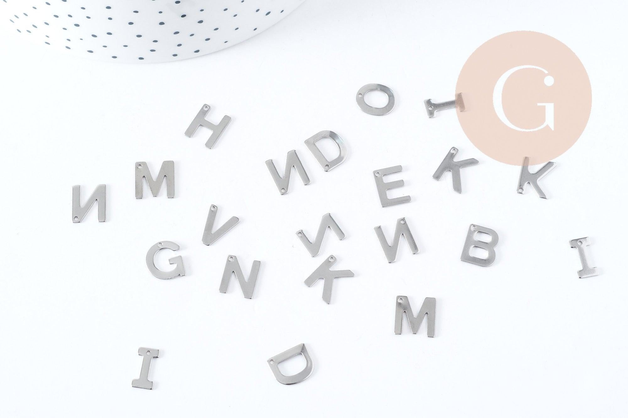 Gingerlily Pendentifs G8970 pendentif lettre A acier 11mm x1