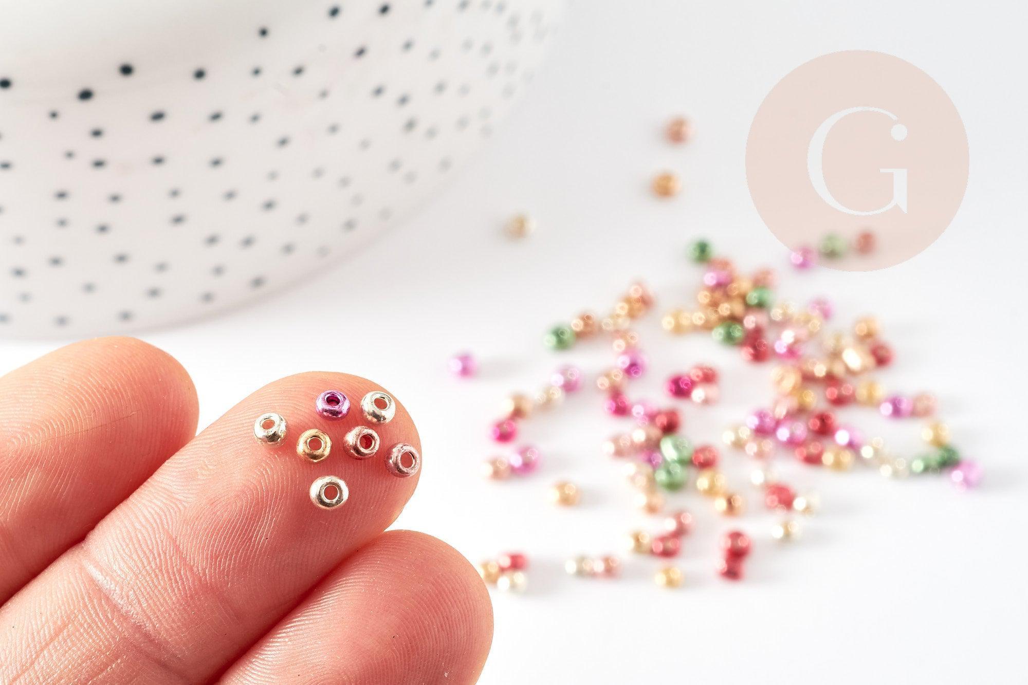 Gingerlily Perles rocaille verre multicolore 3mm 10gr