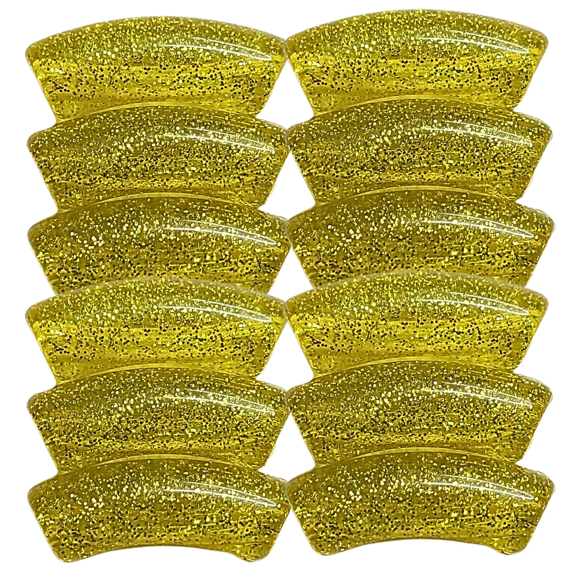 ARTSHOP Tubes Glitters 12 tube incurvé citron pailleté 12mm