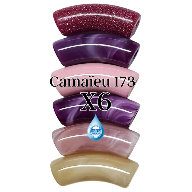 ARTSHOP Camaieux 173 lot 6 tubes incurvés rose 12MM