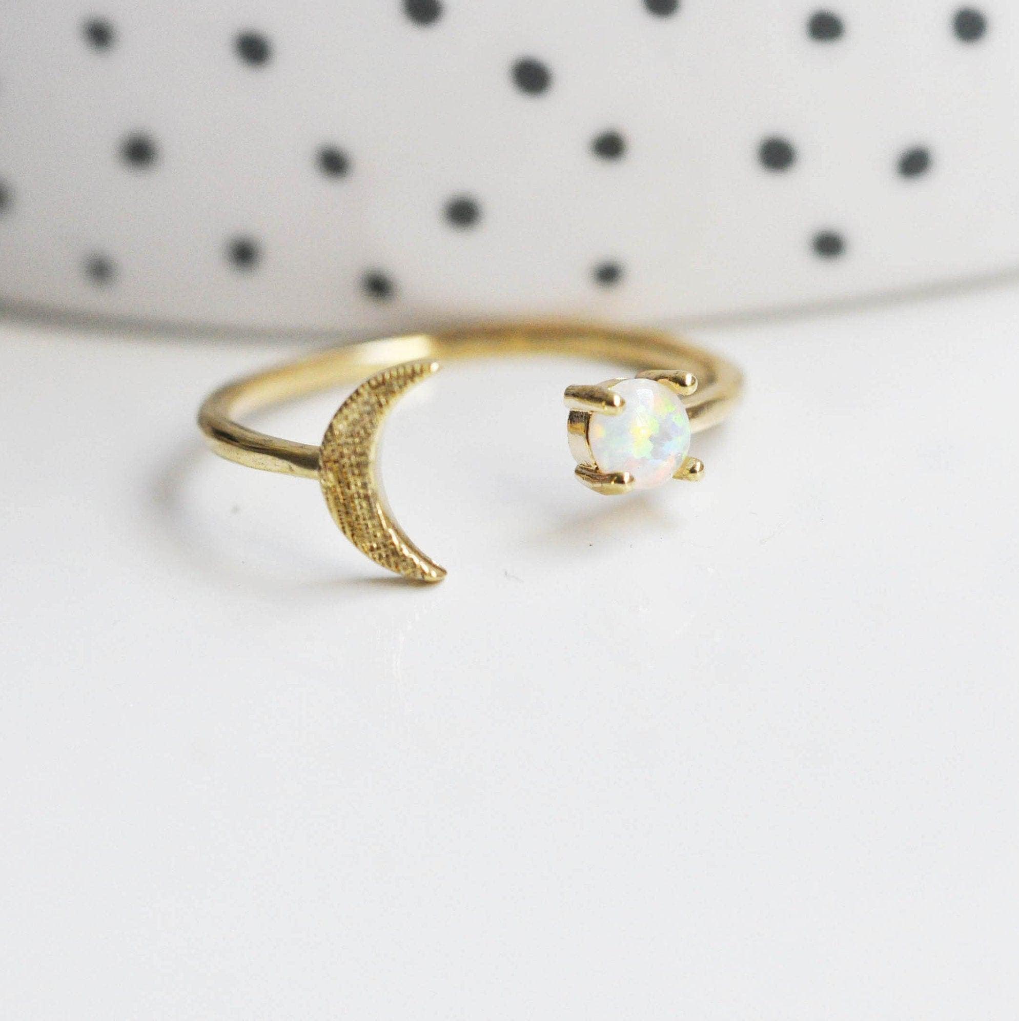 Gingerlily G3454 bague dorée opale lune 16.5mm x1