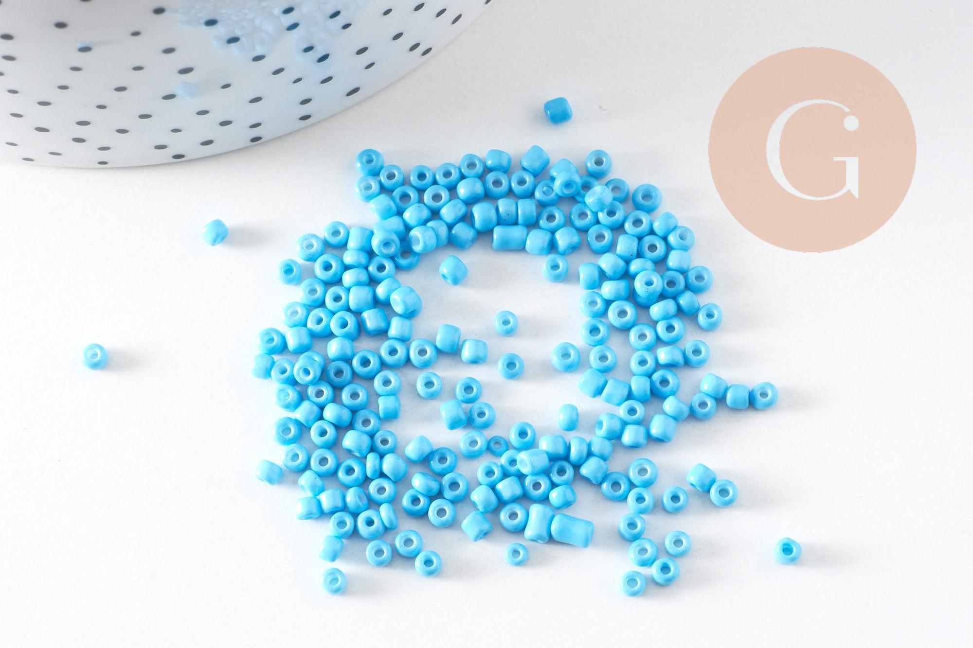Gingerlily Perles G0183 Perles Rocaille Verre Turquoise 2,5mm 10g