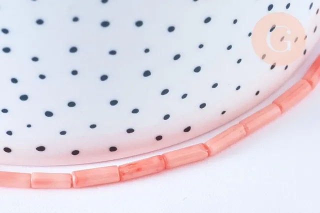 Gingerlily G6591 perle tube bambou mer rose fil 40cm