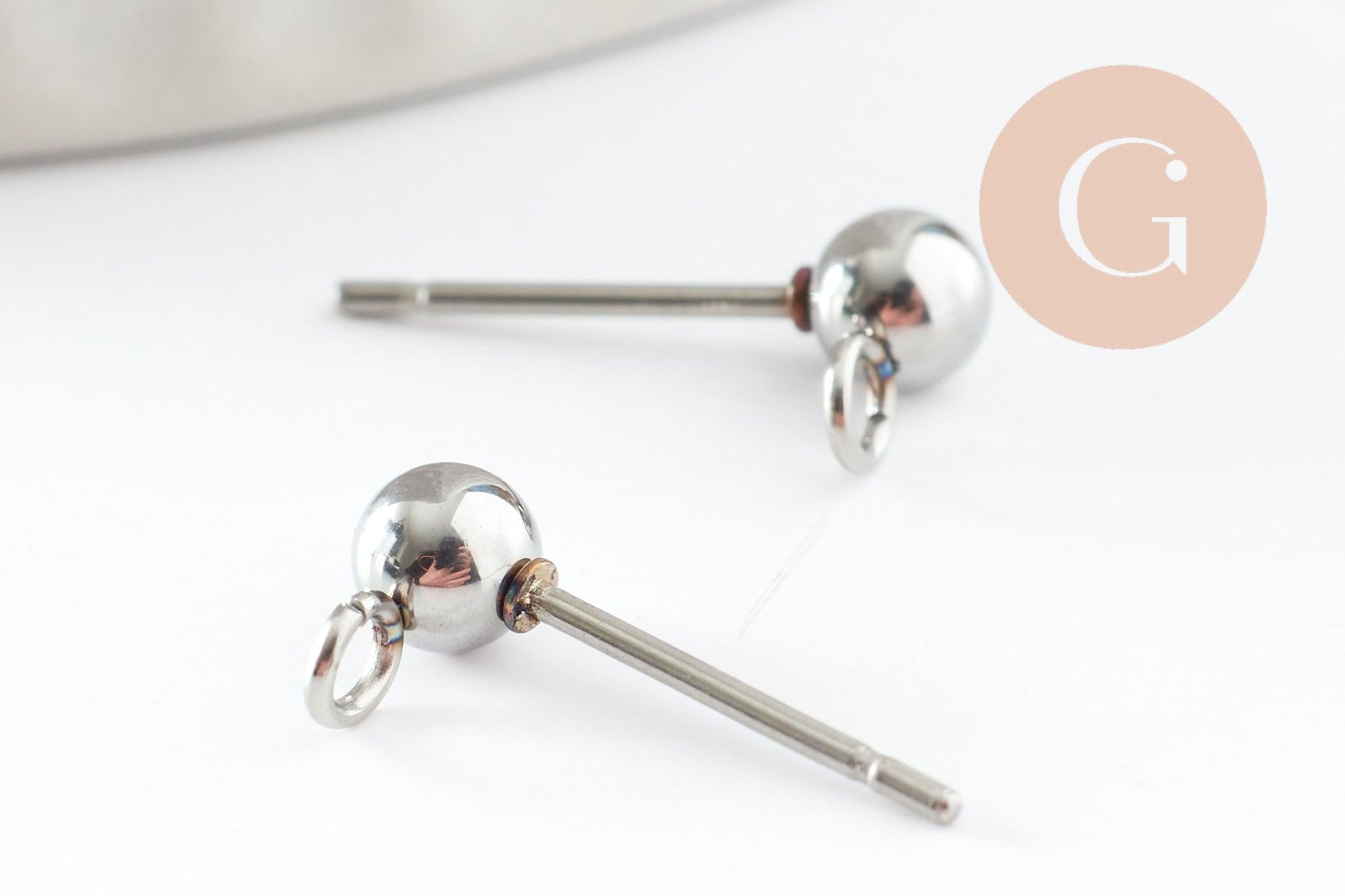 Gingerlily G9646 clous puces oreille acier 15mm x10