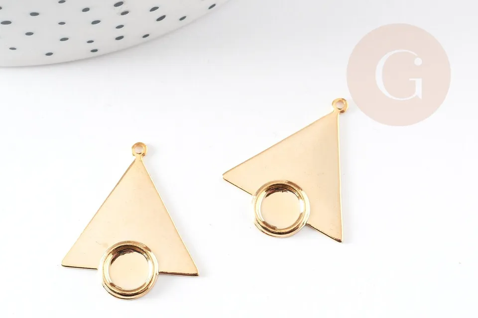 Gingerlily Perles G3434 pendentif triangle doré lot 2 sans nickel
