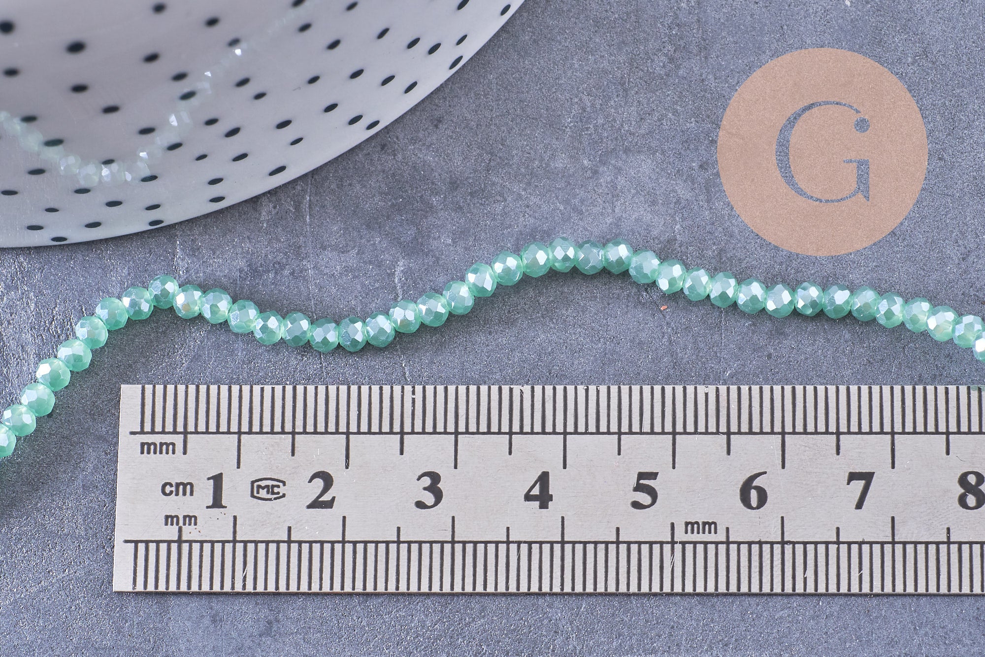 Gingerlily Perles cristal vert irisé 3x2mm fil 40cm G10616