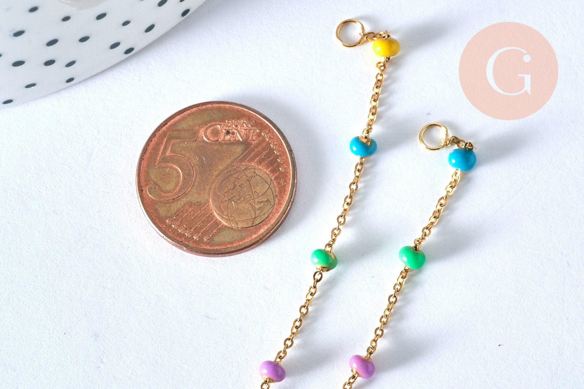 Gingerlily Perles Base Bracelet Acier Doré 16cm résine