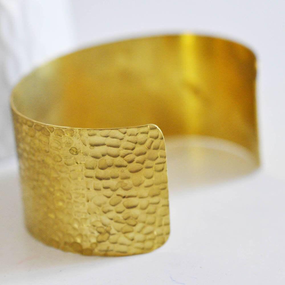 Gingerlily G452 bracelet manchette martelé laiton brut 30mm à l'unité