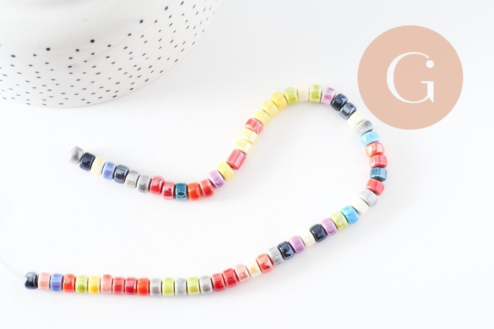 Gingerlily heishi G9660 perles porcelaine 4,5mm fil 30cm
