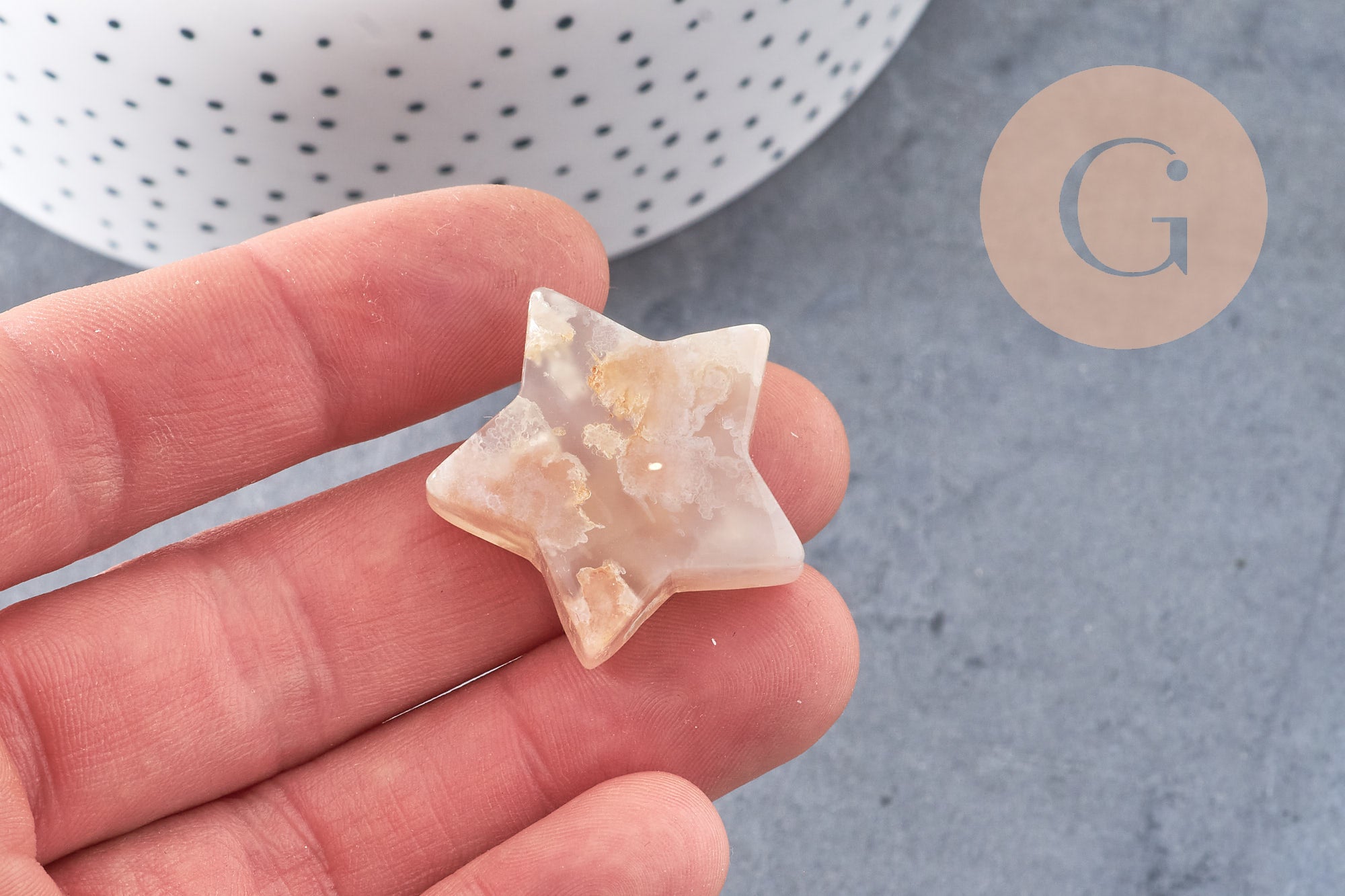 Gingerlily Pierres G8249 déco agate fleur étoile du nord