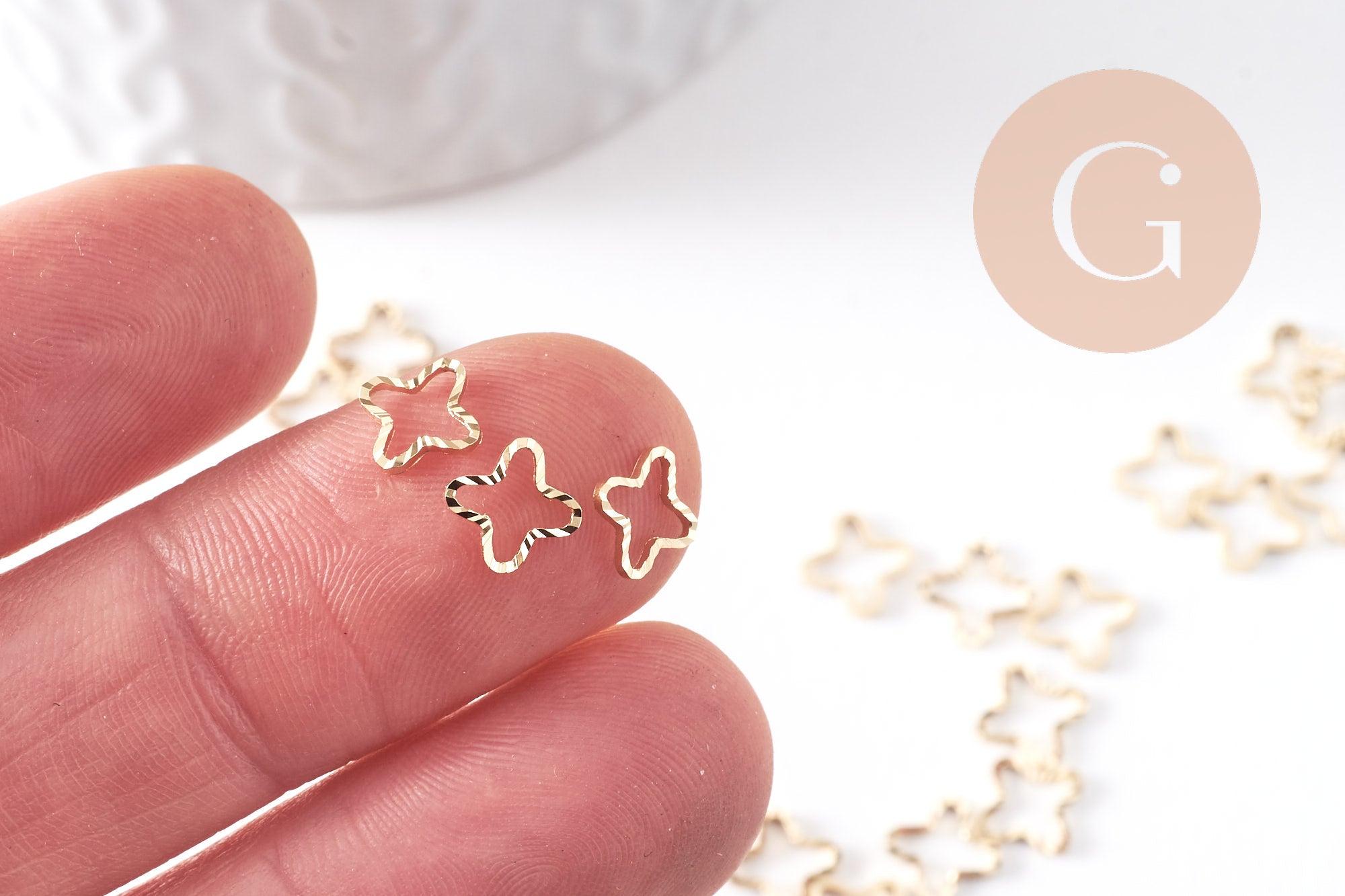 Gingerlily Apprêts Connecteur croix doré 24K 7.5mm x10