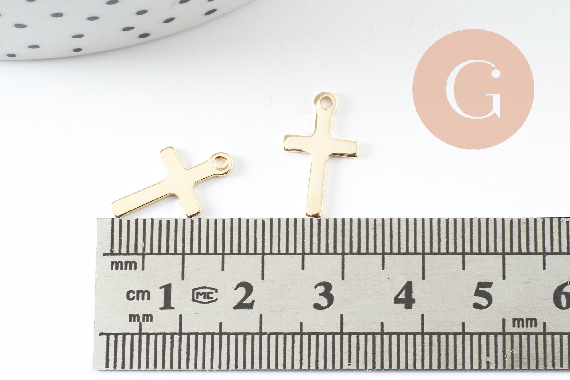 Gingerlily Pendentifs G10189 pendentif croix dorée 16.5mm x2