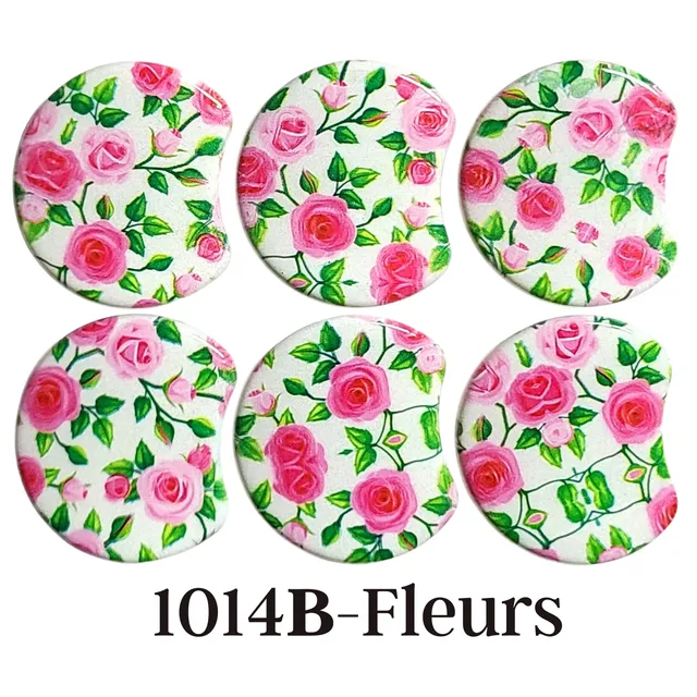 ARTSHOP Palets LUNE MOON 1014B Palet Résine 37MM Fleurs x1