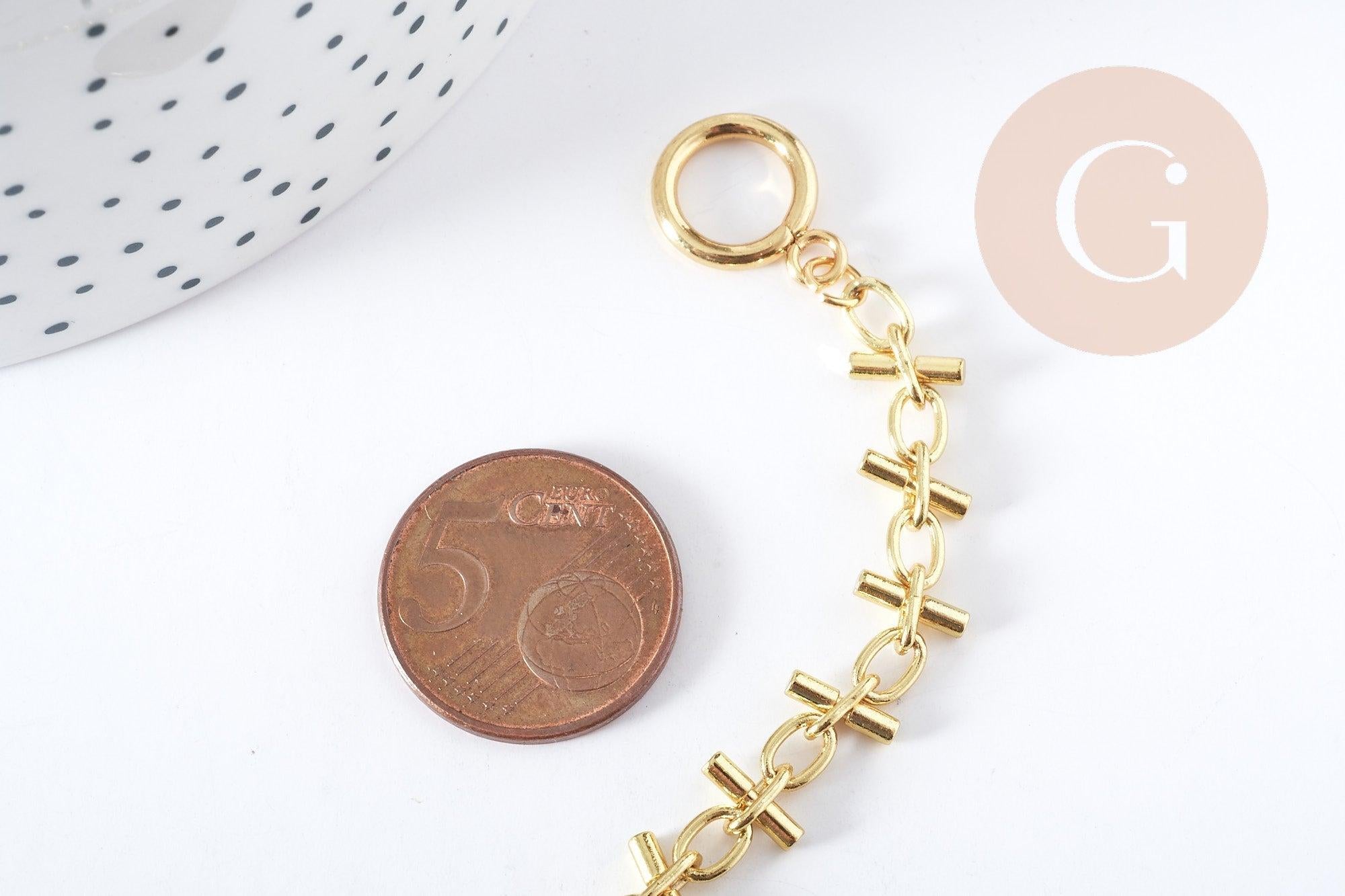 Gingerlily Bracelet grosse maille acier doré 19,5cm x1