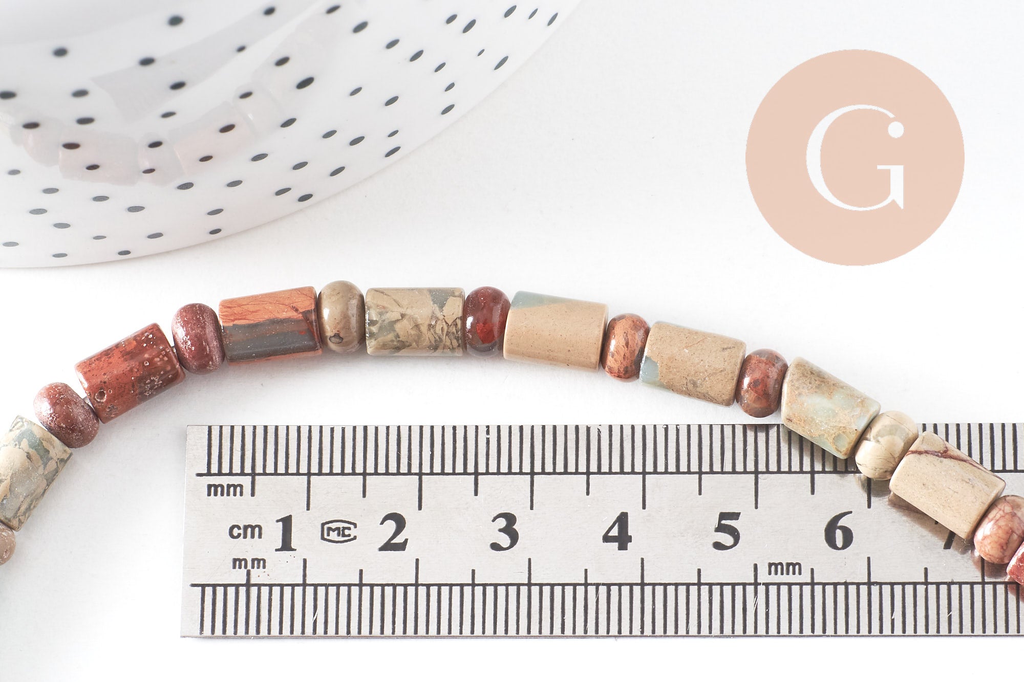 Gingerlily Perles pierre naturelle G3534 perle tube jaspe aquaterra 10mm