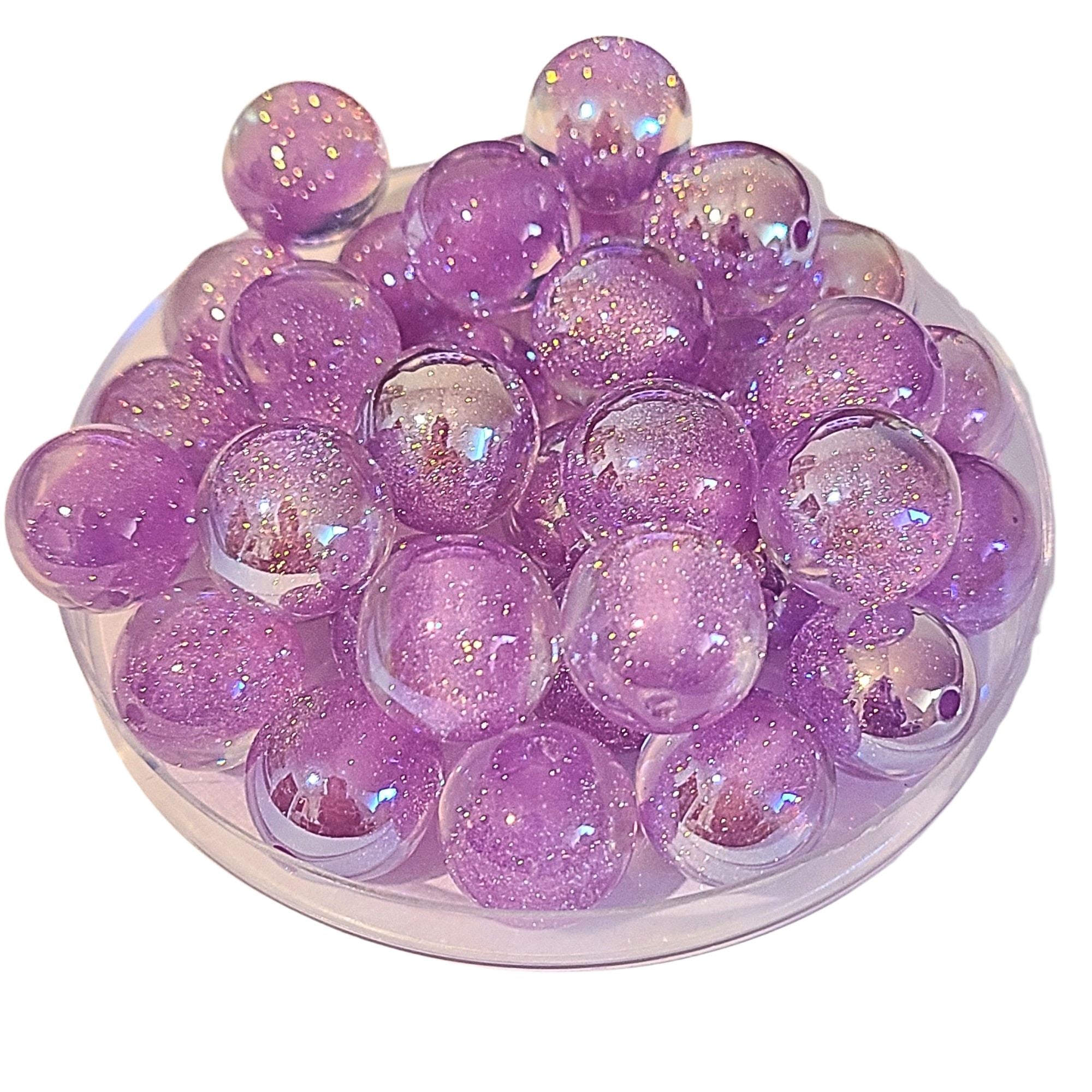 ARTSHOP Boules 271 Glitter Lilas 16 mm x15 perles acrylique