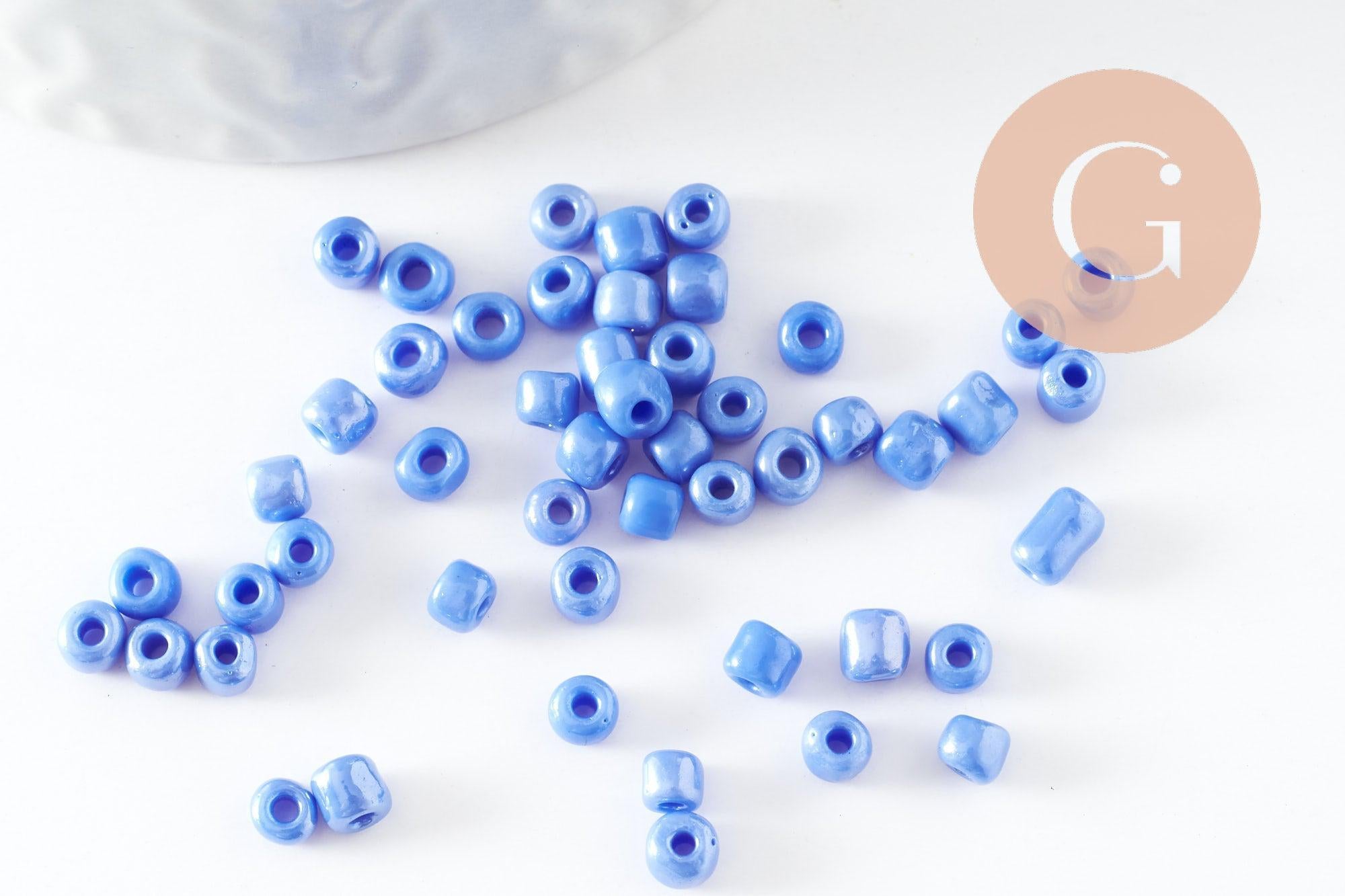 Gingerlily Perles DIY rocaille bleu tendre 4mm 10g