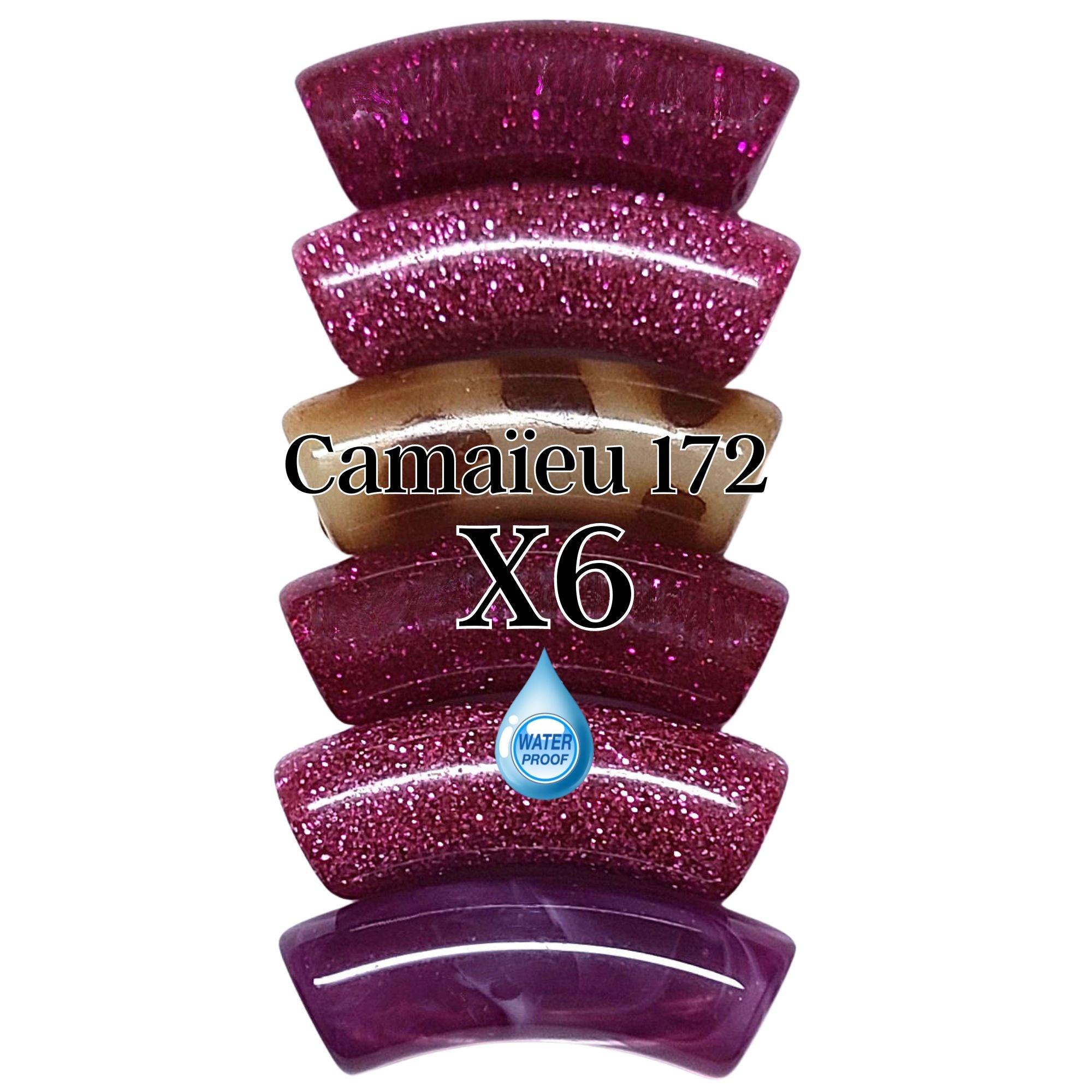 ARTSHOP Camaieux 172 lot 6 tubes incurvés 12 mm rose